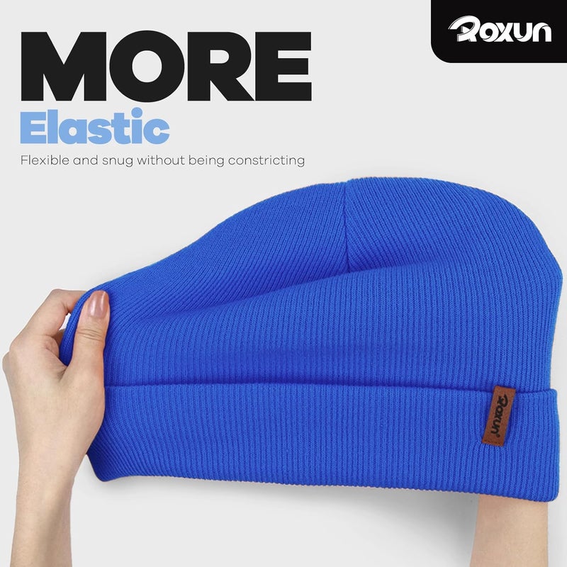 ROXUN Beanie for Men/Women Winter Hat Knit Cuffed Soft Warm Unisex Skull Stocking Cap - Image 2